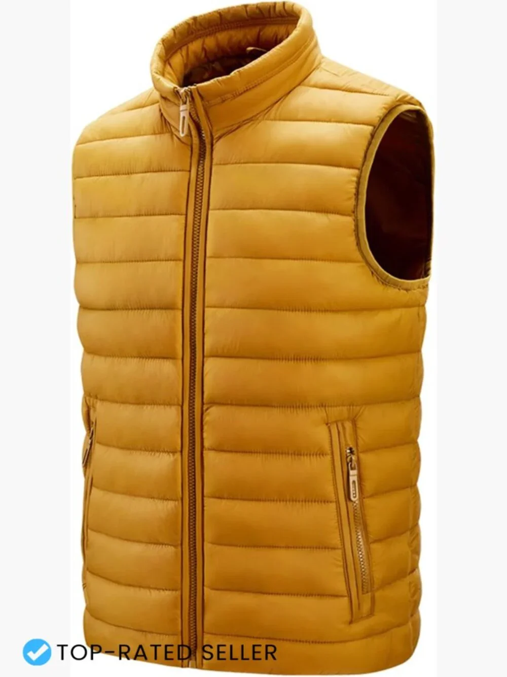 Men's Quilted Puffer Vest Lightweight Insulated Warm Zip-Up Sleeveless Layer